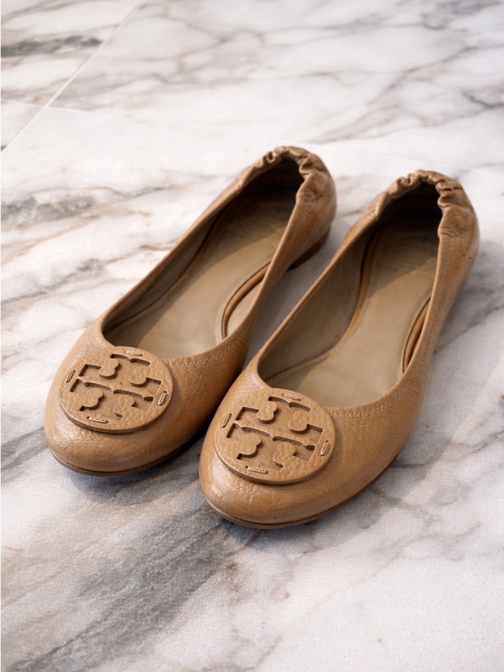 Tory Burch Reva Ballet Flats | Tan Leather | Size 8.5